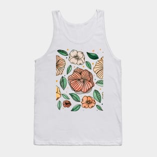 Watercolor and ink flowers - vintage Tank Top